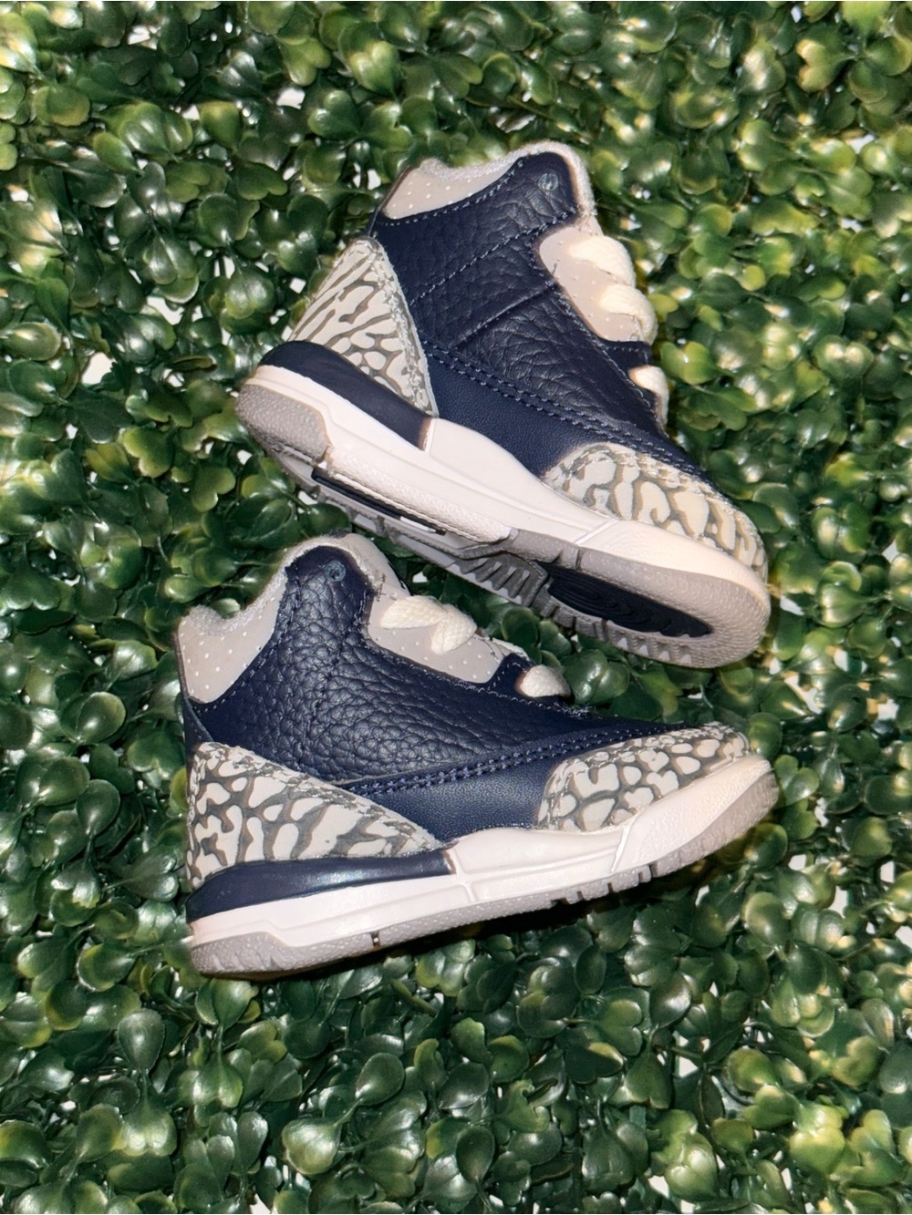 Jordan 3 Retro (TD) NEW Toddler 2C Midnight Navy/white